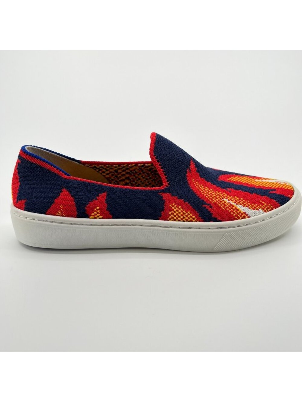 Rothy's The Kids Flame Fire Boys Size 2Y Orange Blue Casual Slip On Flats Shoes